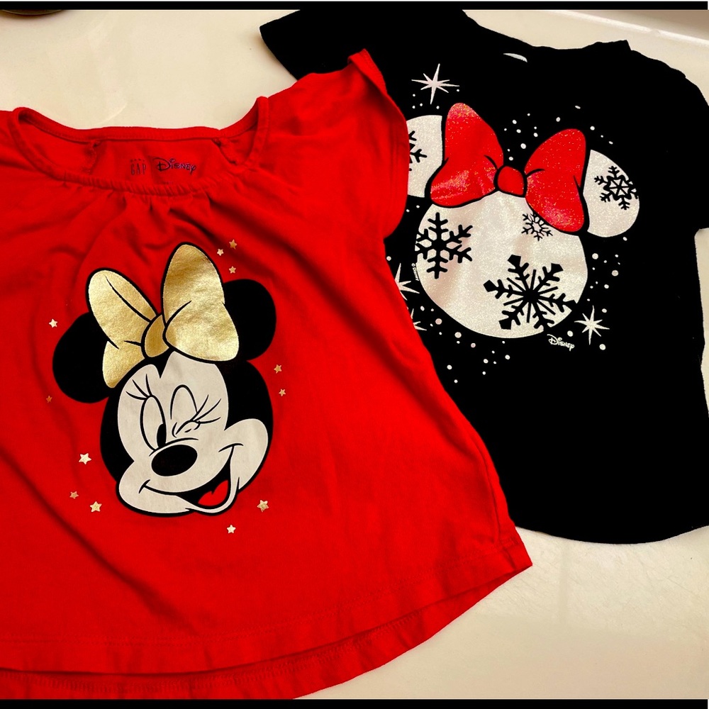 Two Disney Christmas t-shirts. One gap and one old navy. Size 2t.
